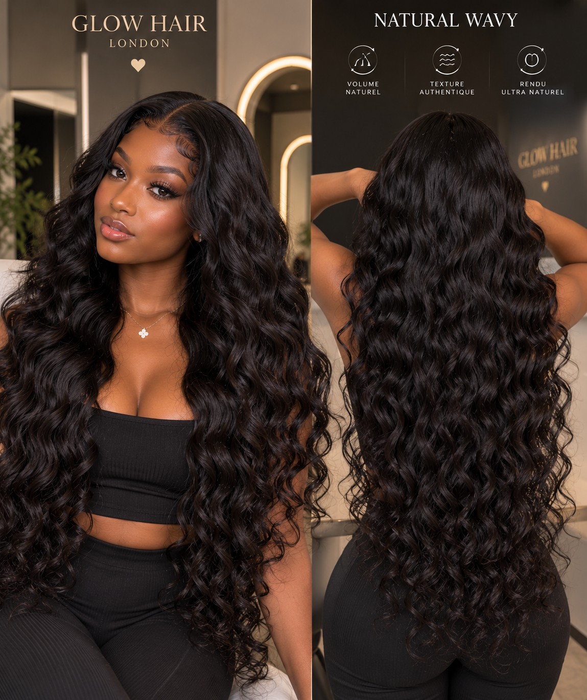 Raw Hair Indien Naturel Wavy — Coloris T2/5