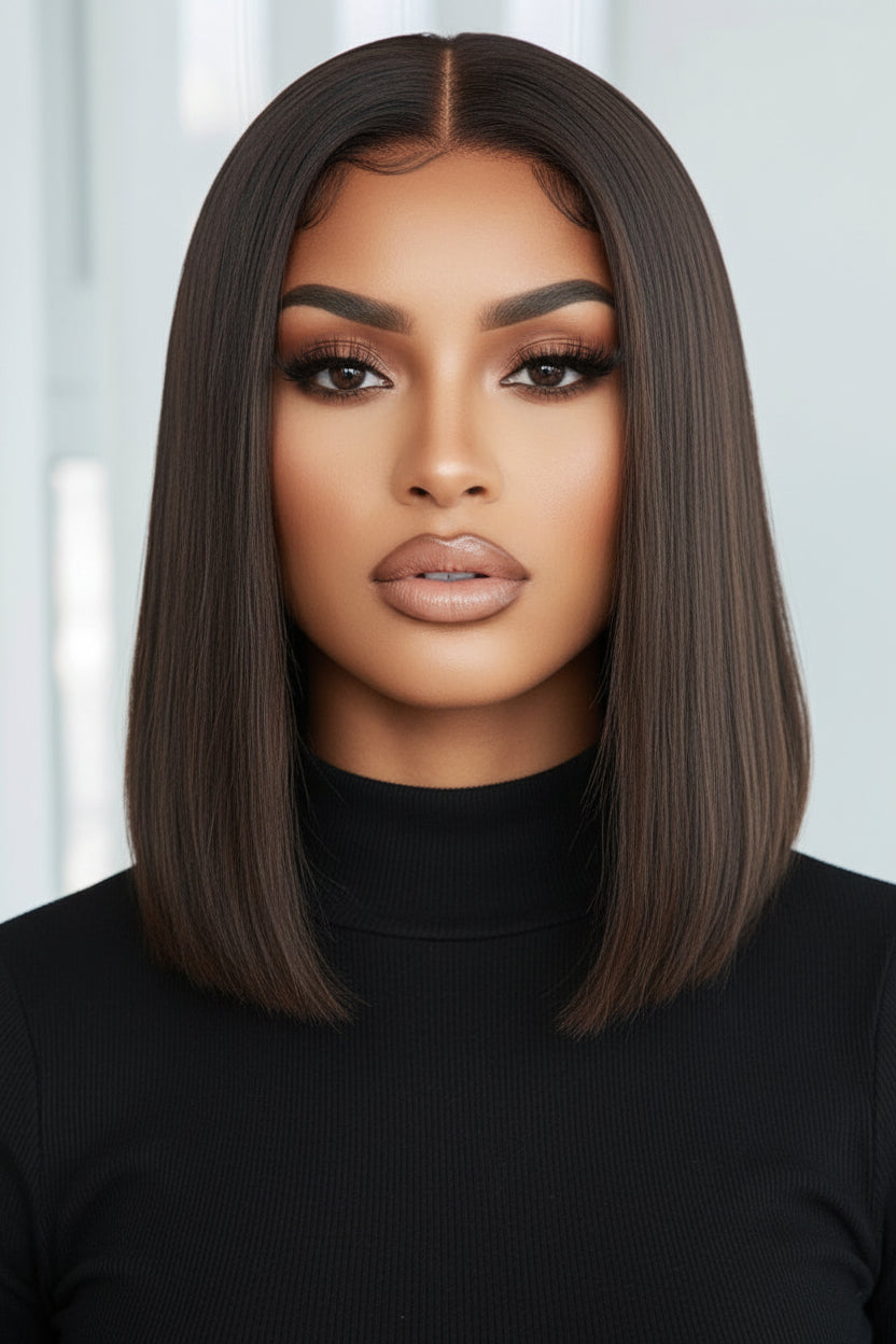 Romy — Wig glueless bob noir naturel
