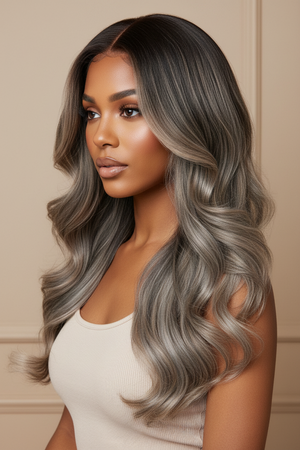 Wig glueless lace front 6" — cheveux indiens vierges