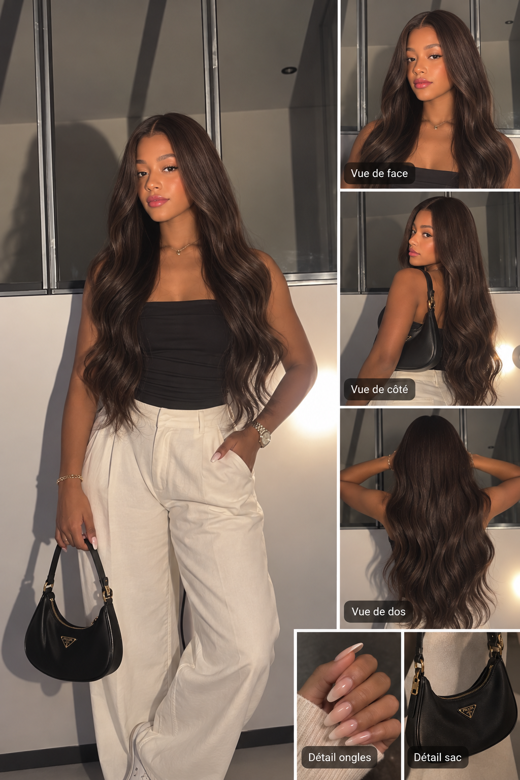 Sixtine — Wig glueless châtain lisse (3)